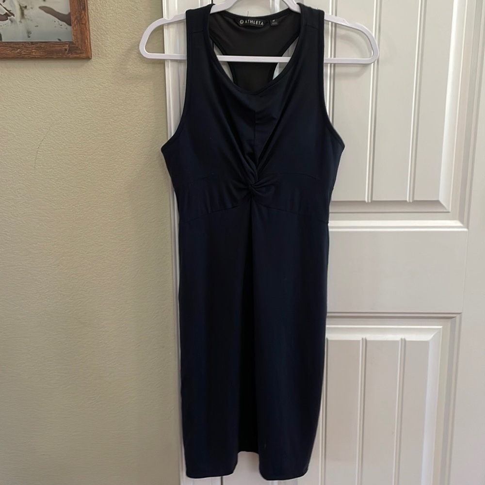 Athleta Navy Twist-Front Sleeveless Dress